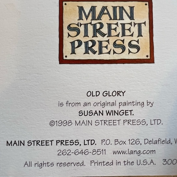 Lang Susan Winget OLD GLORY Teacher 12 Blank Note Cards Vintage Main Street 1998 - Picture 8 of 9